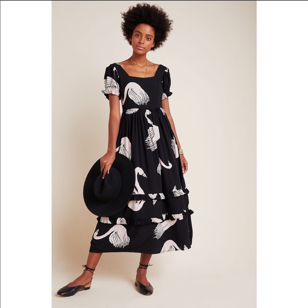Anthropologie Nwt Swans Maxi Dress